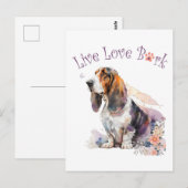 Basset Hound Hondenmoeder Bloem Briefkaart (Voorkant / Achterkant)