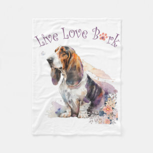 Basset Hound Hondenmoeder Bloem Fleece Deken