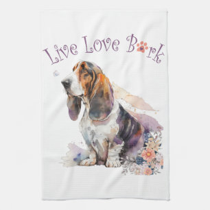 Basset Hound Hondenmoeder Bloem Theedoek
