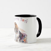 Basset Hound Hondenmoeder Bloemen Mok (Voorkant rechts)