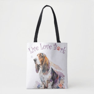 Basset Hound Hondenmoeder Bloemen Tote Bag