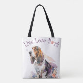 Basset Hound Hondenmoeder Bloemen Tote Bag (Achterkant)