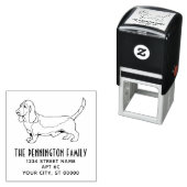 Basset Hound hondennaam retouradres  Zelfinktende Stempel (In situ)