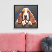 Basset Hound - Hondenportret Canvas Afdruk (Insitu (Woonkamer))