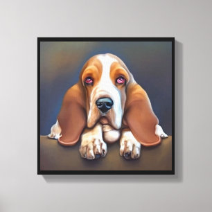 Basset Hound - Hondenportret Canvas Afdruk