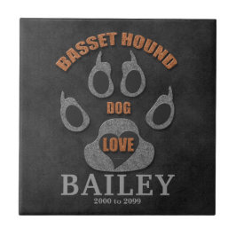 Basset Hound Hondenras Memorial Tile Tegeltje