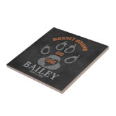 Basset Hound Hondenras Memorial Tile Tegeltje (Zijkant)