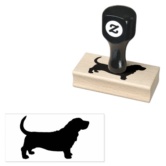 Basset Hound Hondenras Silhouet Rubber Stamp Rubberstempel (Gestempeld)