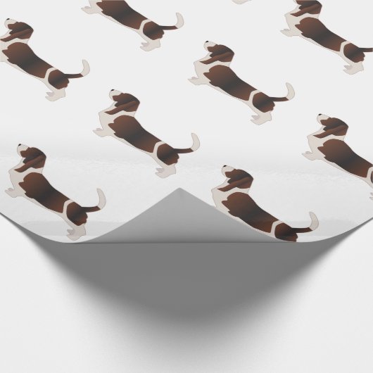 Basset Hound Hondenras Silhouette Illustratie Cadeaupapier (Hoek)