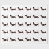 Basset Hound Hondenras Silhouette Illustratie Cadeaupapier (Vlak)