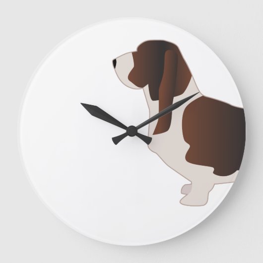 Basset Hound Hondenras Silhouette Illustratie Grote Klok (Voorkant)