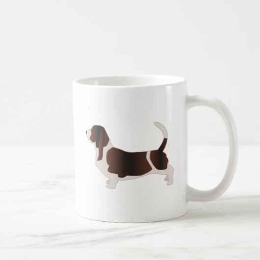 Basset Hound Hondenras Silhouette Illustratie Koffiemok (Rechts)