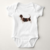Basset Hound Hondenras Silhouette Illustratie Romper (Voorkant)