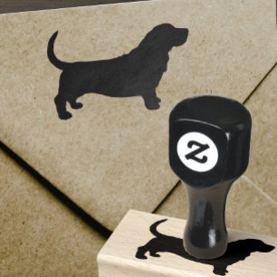 Basset Hound Hondenras Silhouette Rubber Stempel