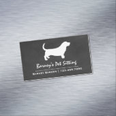 Basset Hound Hondenras Silhouette Visitekaartje Magneet (Voorbeeld)