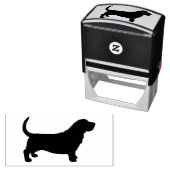 Basset Hound Hondenras Silhouette Zelfinktende Stempel (In situ)