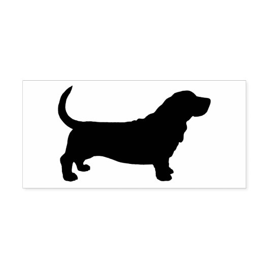 Basset Hound Hondenras Silhouette Zelfinktende Stempel (Design)