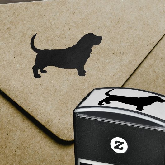 Basset Hound Hondenras Silhouette Zelfinktende Stempel