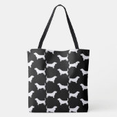Basset Hound Hondenras Silhouettes pattered Tote Bag (Achterkant)