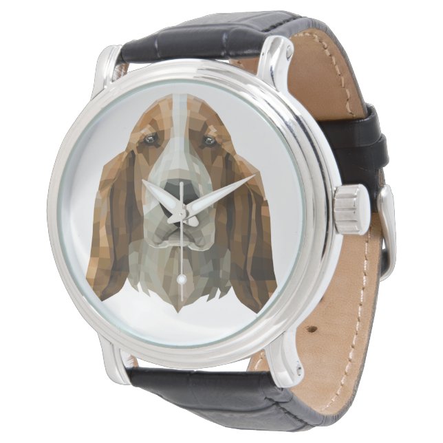 Basset Hound Horloge (Gekanteld)
