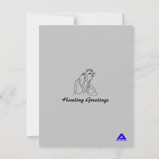 Basset Hound Howling Greeting Bedankkaart (Achterkant)