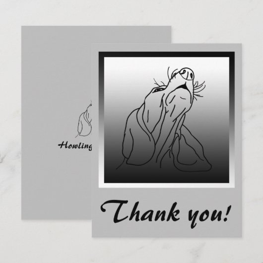 Basset Hound Howling Greeting Bedankkaart (Voorkant / Achterkant)