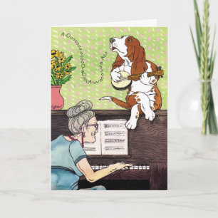 Basset Hound - Howling Verjaardag Kaart