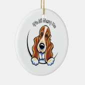 Basset Hound IAAM Keramisch Ornament (Rechts)