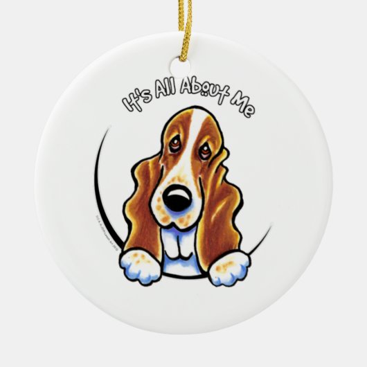 Basset Hound IAAM Keramisch Ornament (Voorkant)