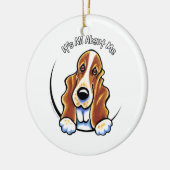 Basset Hound IAAM Keramisch Ornament (Links)