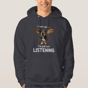 basset hound ik hoor dat je niet luistert hoodie