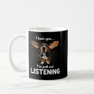 Basset Hound Ik hoor je niet luisteren Koffiemok