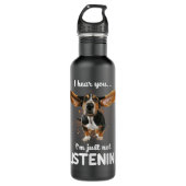 Basset Hound Ik hoor je niet luisteren Waterfles (Voorkant)