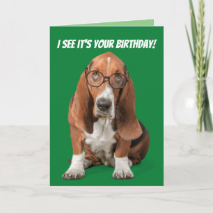Basset Hound Ik zie dat het jouw verjaardag is Kaart