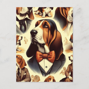 Basset Hound Illustratie Briefkaart