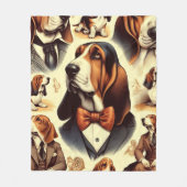  Basset Hound Illustratie Fleece Deken (Voorkant)