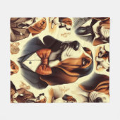  Basset Hound Illustratie Fleece Deken (Voorkant (Horizontaal))