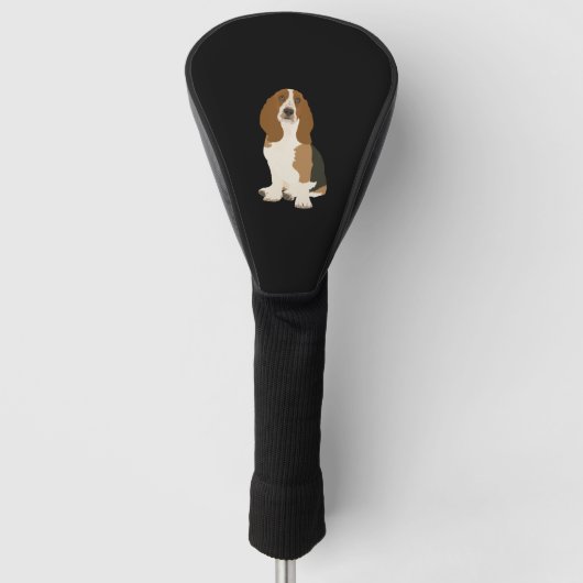 Basset Hound Illustratie! Golfheadcover (Voorkant)