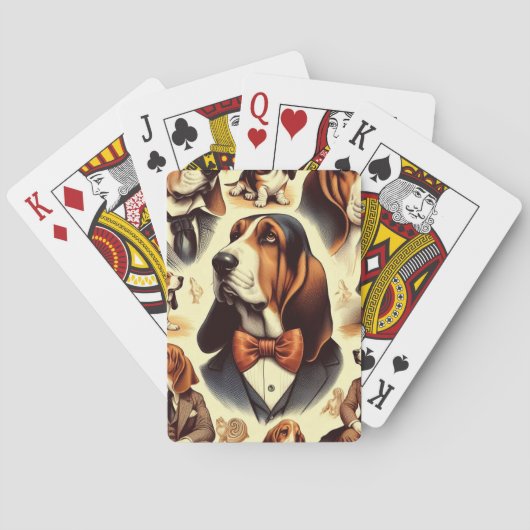  Basset Hound Illustratie Pokerkaarten (Achterkant)