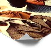  Basset Hound Illustratie Poster (Hoek)