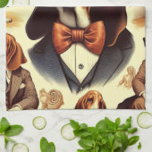  Basset Hound Illustratie Theedoek (Gevouwen)