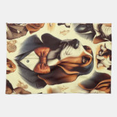  Basset Hound Illustratie Theedoek (Horizontaal)