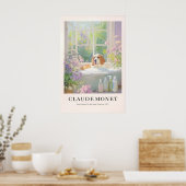 Basset Hound in Bathtub Poster Monet Style (Keuken)
