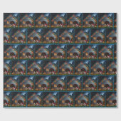 Basset Hound in een kerst hondenhok Cadeaupapier (Vlak)