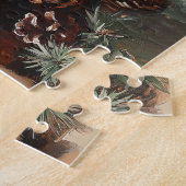 Basset Hound in een schilderij van Santa Hat Oil Legpuzzel (Zijkant)