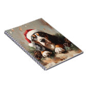 Basset Hound in een schilderij van Santa Hat Oil Notitieboek (Rechterzijde)