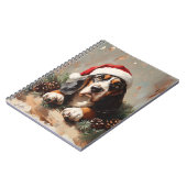 Basset Hound in een schilderij van Santa Hat Oil Notitieboek (Linkerzijde)