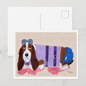 Basset Hound in Flippers  Briefkaart (Voorkant / Achterkant)