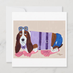 Basset Hound in Flippers Feestdagenkaart