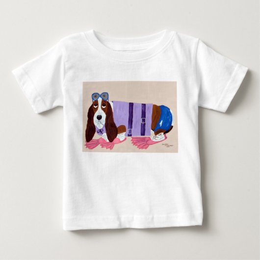 Basset Hound in Flippers T-Shirt (Voorkant)